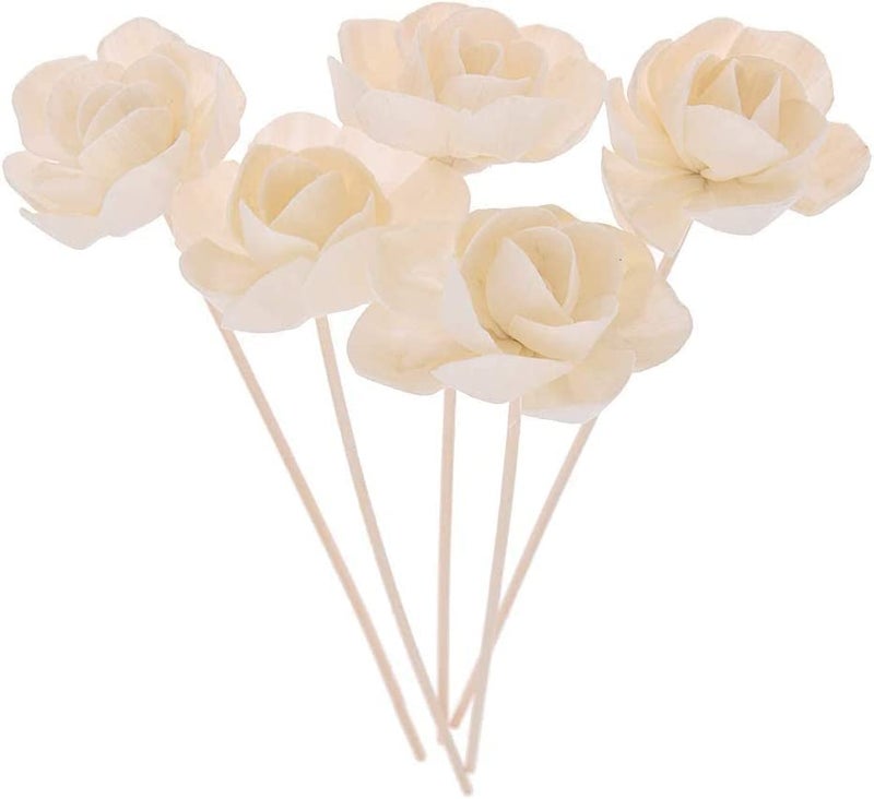 Slaige 5Pcs Diffuser Sticks Wood Chinese Rose Flower Rattan Reed Essential Oil Aroma Diffuser - Image 2